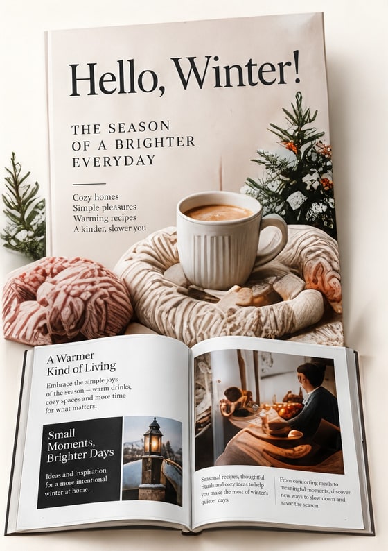 Hello, Winter! sample magazine cover